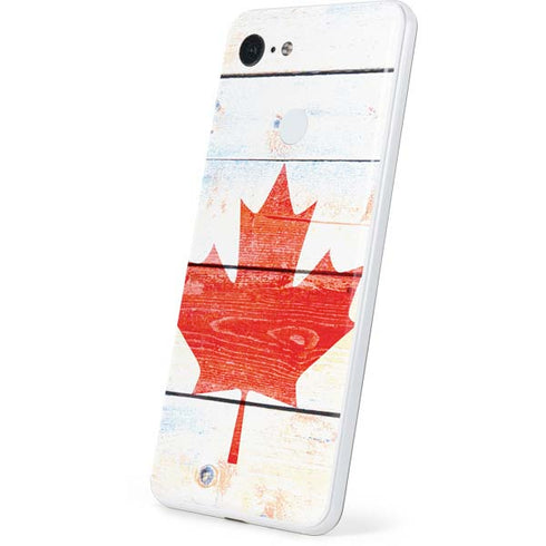 Canada Flag Light Wood Google Pixel 3 Skin